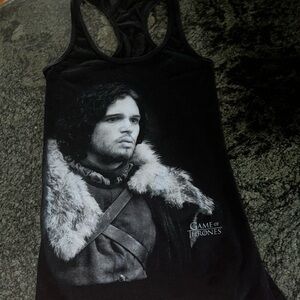 Game of Thrones Jon Snow black racer back tank top
